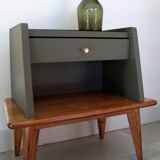 Vintage feet compass oak bedside table