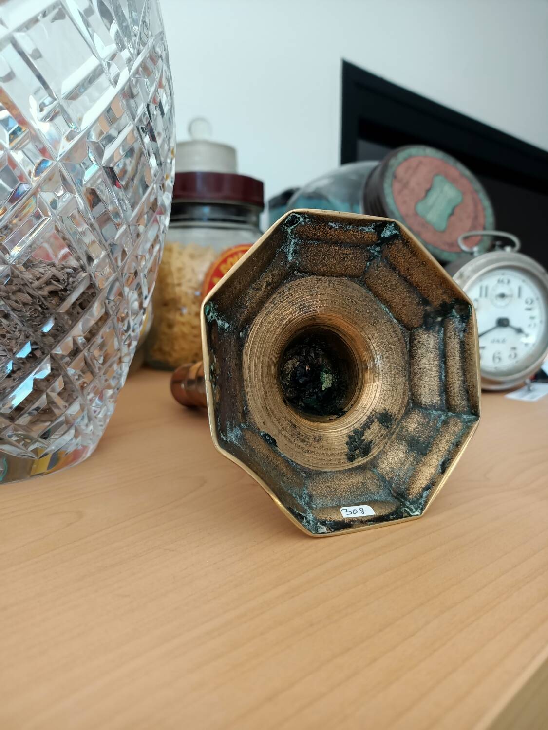 Gilded bronze candle holder