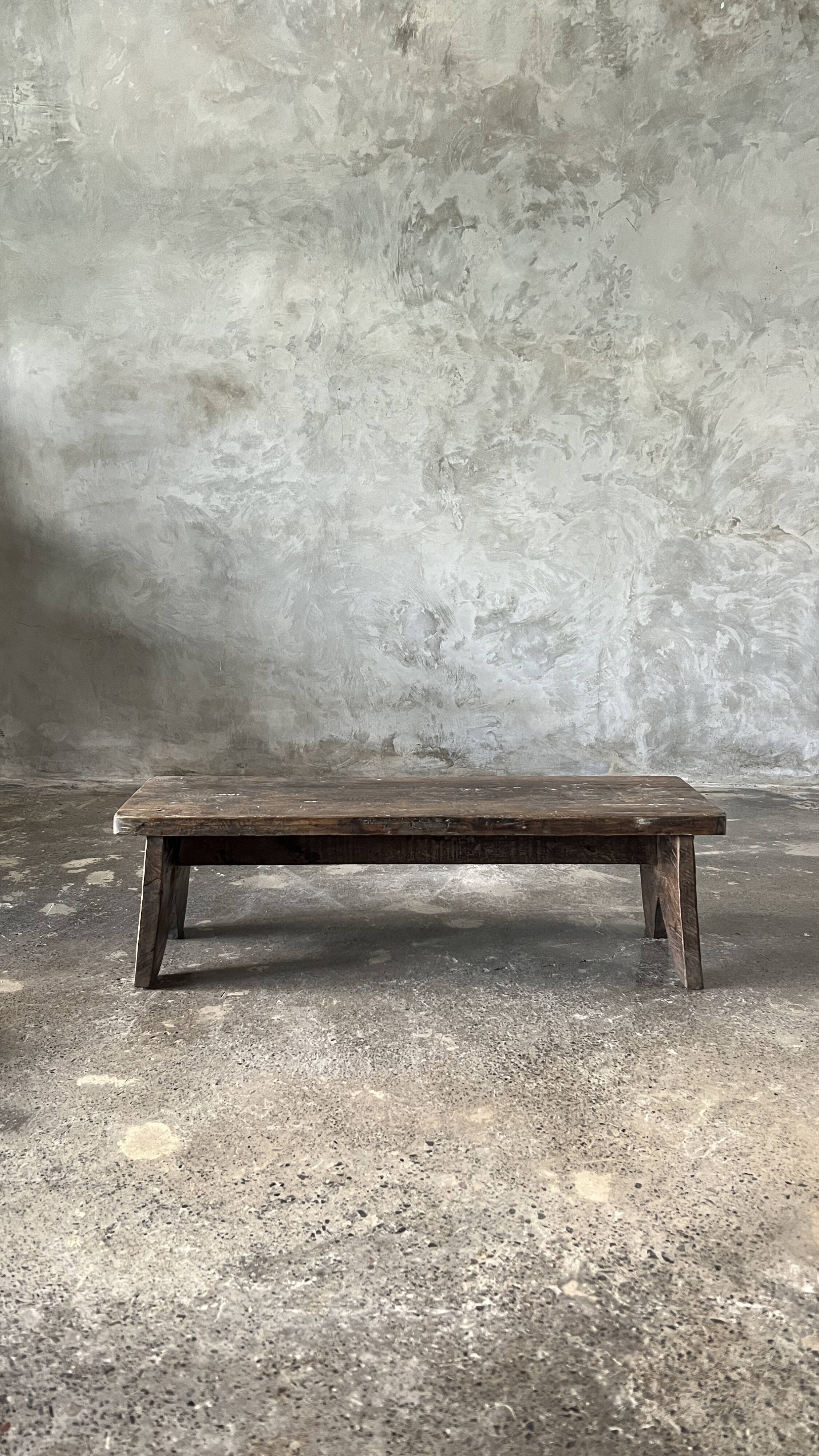 Small low Asian bench in upcycled old teak H:20 l:28 L70