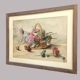 Tableau aquarelle panier de pivoines