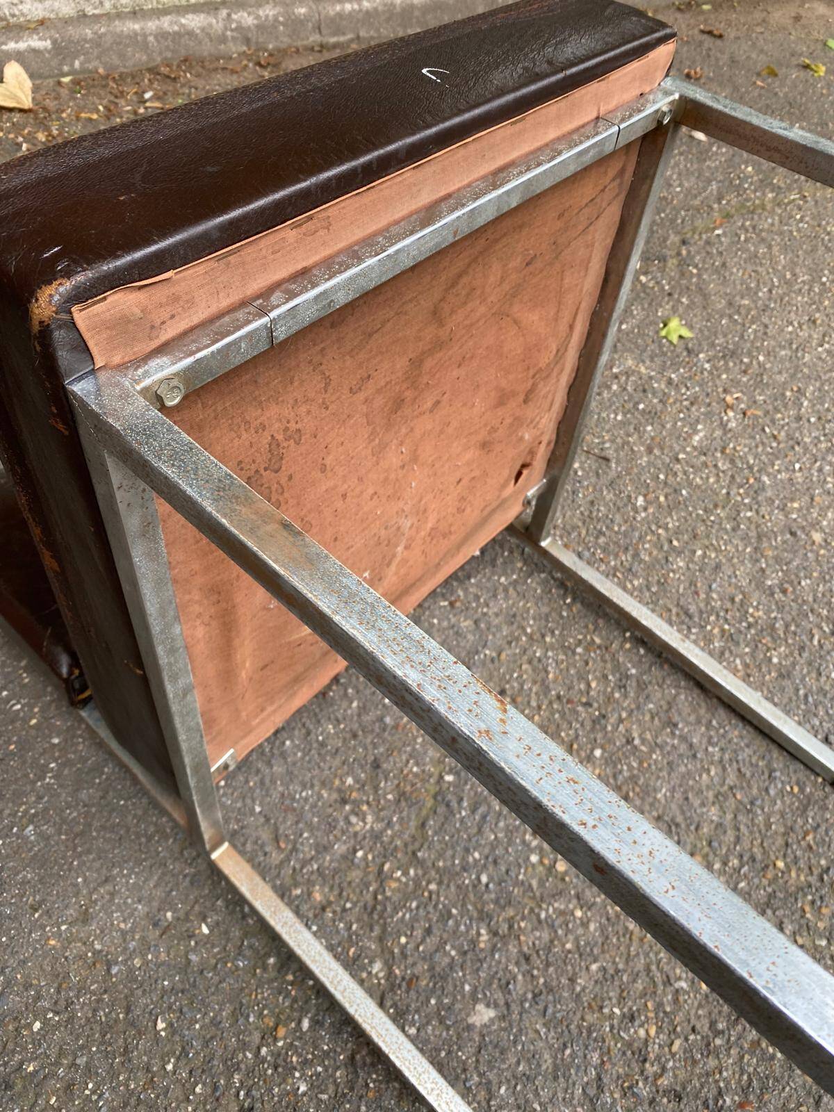 Scandinavian chair in skai leather and chrome steel, 1970s