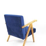 Fauteuils en velours bleu 1970