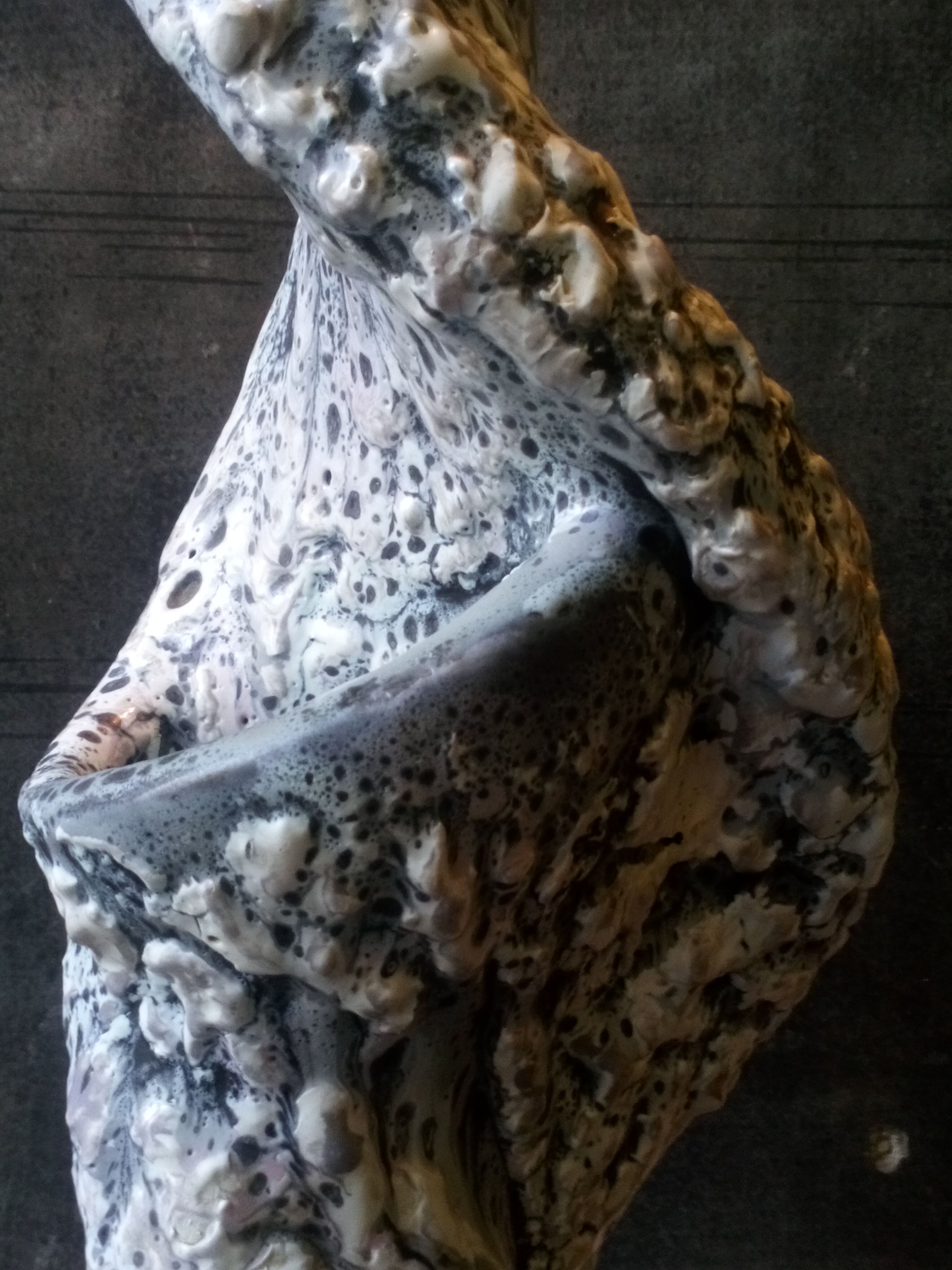 Louis Giraud's twisted double vase in Vallauris ceramic foam