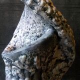 Louis Giraud's twisted double vase in Vallauris ceramic foam