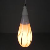 Vintage hanging lamp with glass shade, 1950s