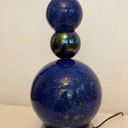 Vintage blue and gold blown glass lamp from the 80s/90s