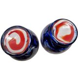 2 Vintage Italian Opaline Vases, 1950s