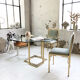 Italy octagonal table 70s glass and brass