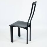 Postmodern Set of ten leather dining chairs by Antonello Mosca for Ycami. I