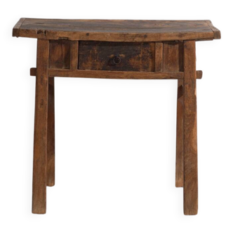 Antique solid wood table – Chinese side table with drawer – circa 1900