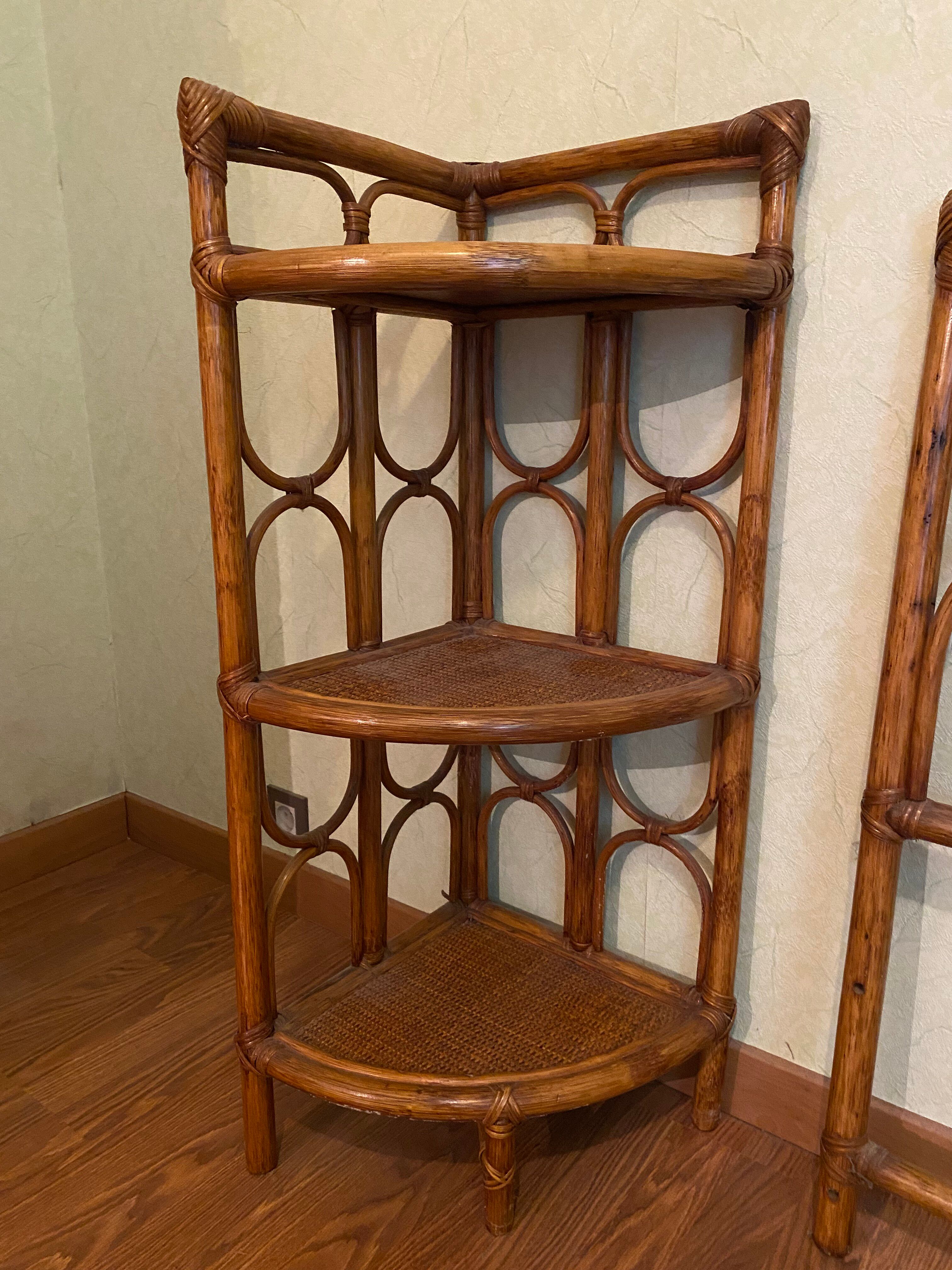 Bamboo and rattan shelf