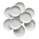 10 vintage ivory earthenware soup plates - Marli fretwork