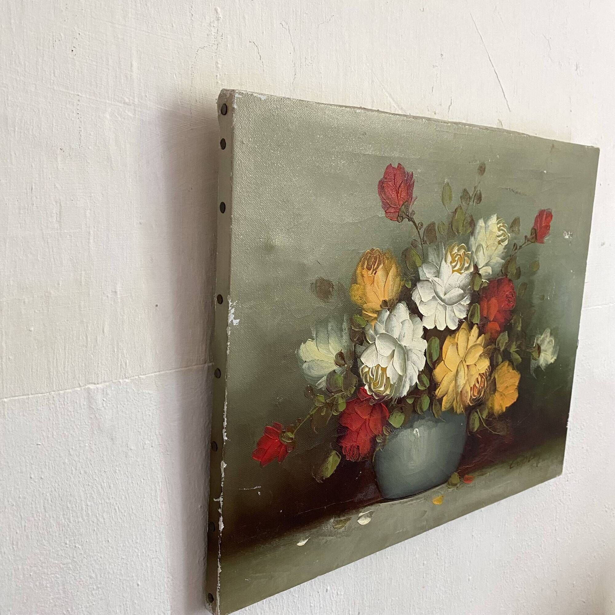 Painting on canvas still life, oil bouquet of flowers Copley