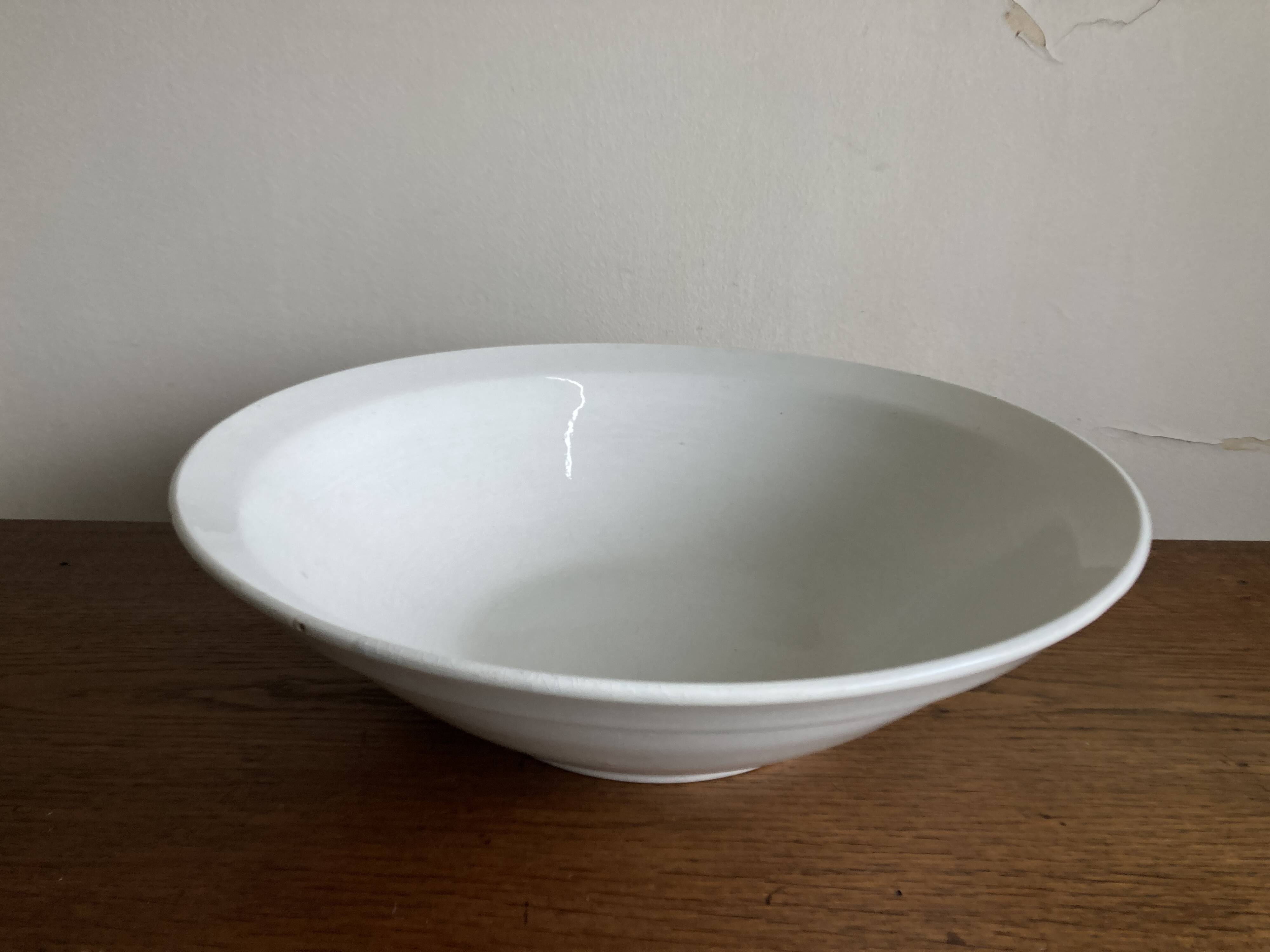 Ironstone salad bowl centrepiece Choisy 1900 white