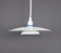 Danish design white metal rise and fall lamp, 1980s