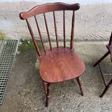 3 chaises bistrot style “menuet” Baumann années 1970 en hêtre bois ancien vintage legrand design