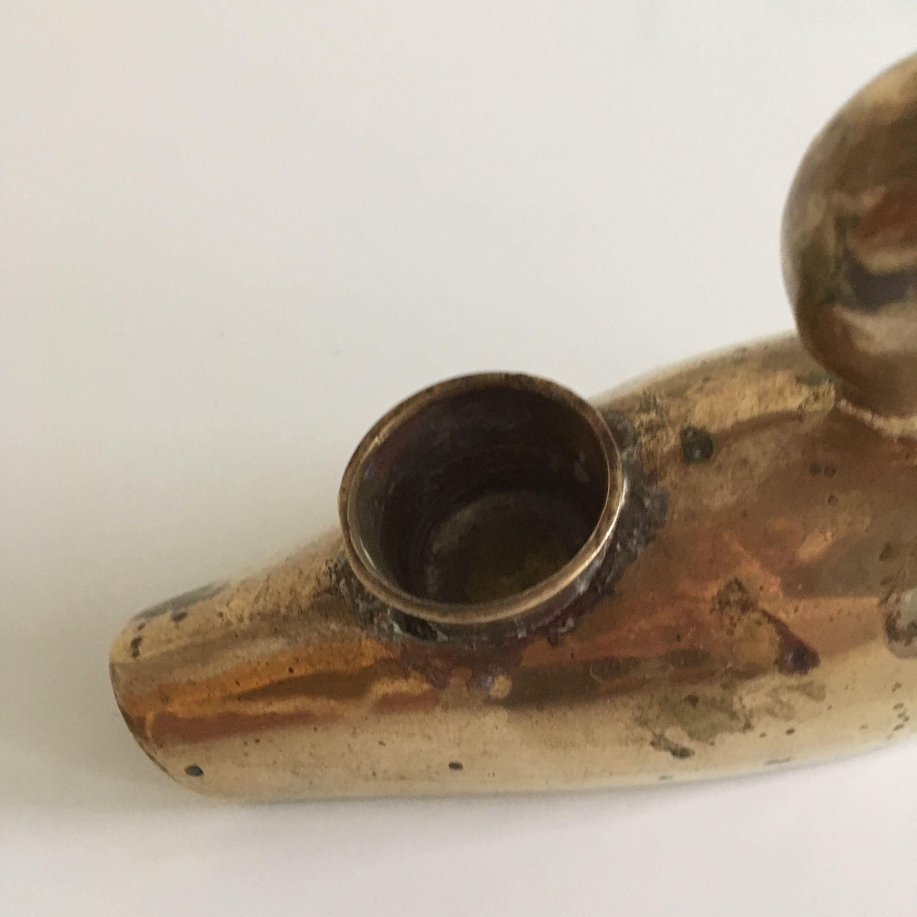 Brass candle in duck design