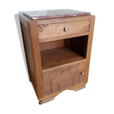 Art deco bedside table marble and wood