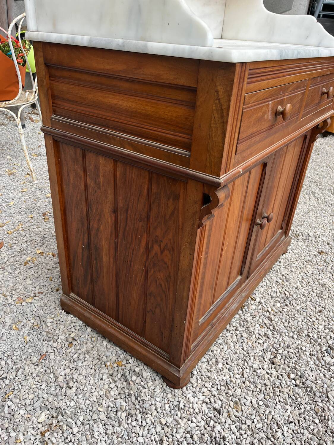 Vintage white marble bathroom cabinet 1950
