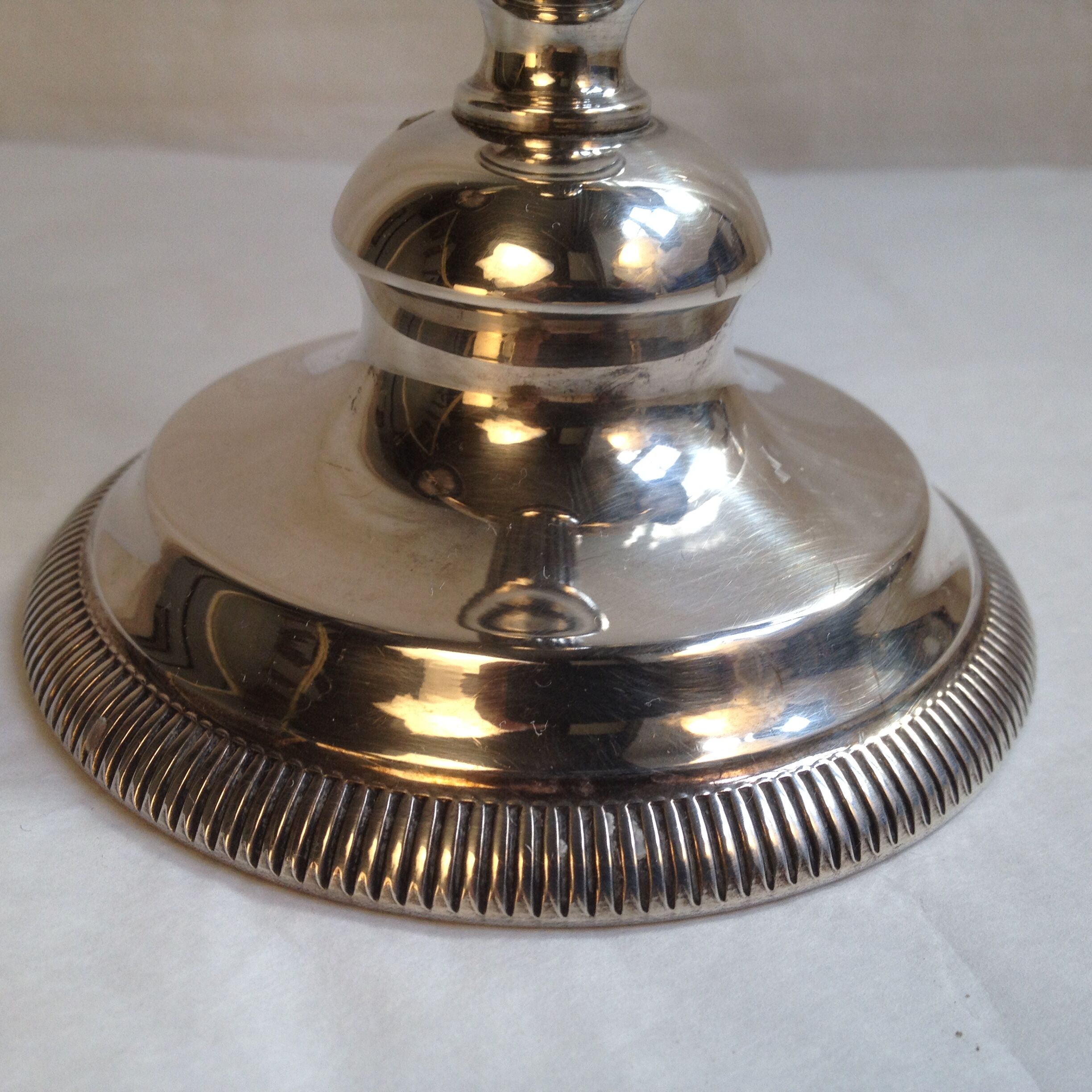 Candlestick with 3 burners in silver metal, Louis XVI style