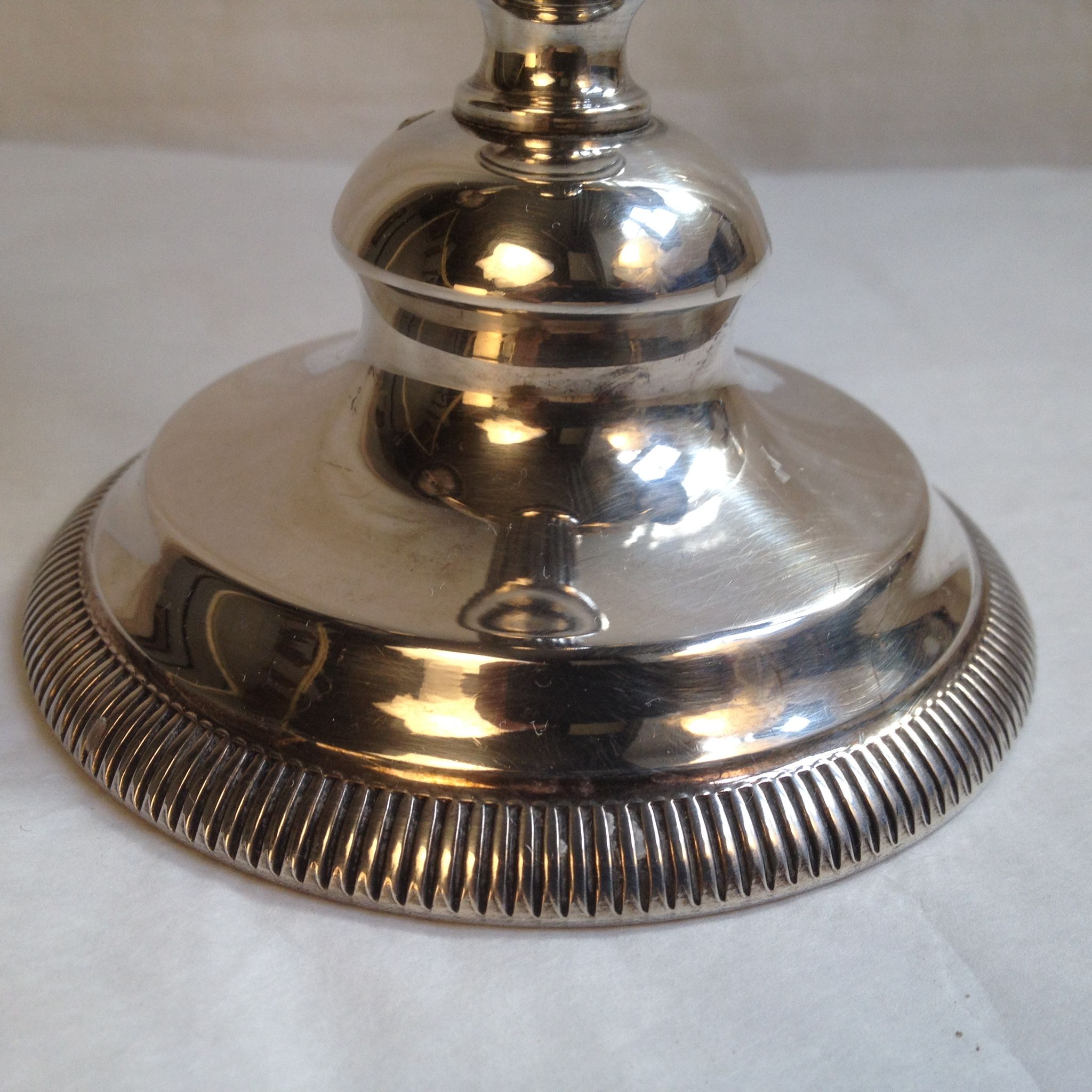 Candlestick with 3 burners in silver metal, Louis XVI style