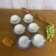 Set of 6 cups and saucers Sarreguemines "Elorn"