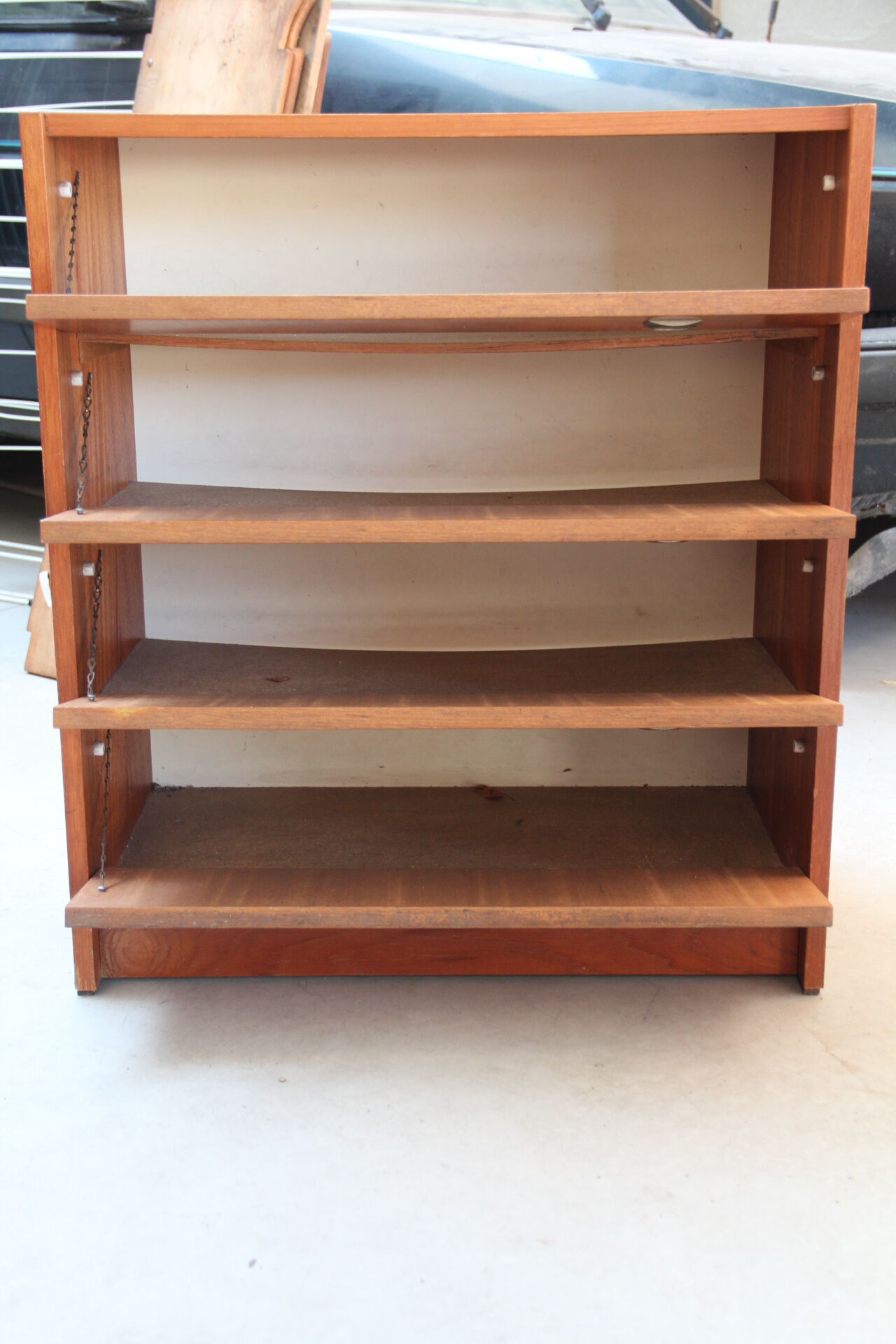 Vintage shoe cabinet teak veneer