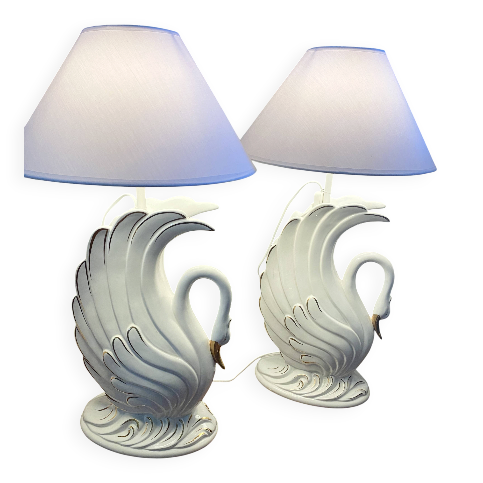 Lot de 2 lampes cygnes Bassano Italy