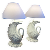 Set of 2 Swan lamps Bassano Italy