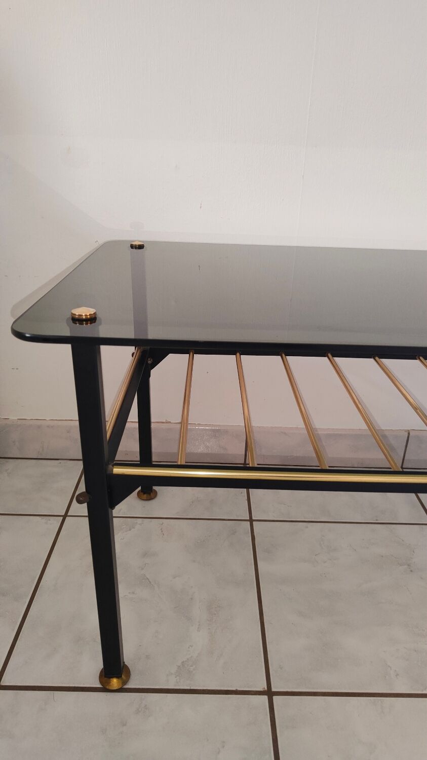Vintage coffee table 1970 smoked glass