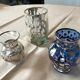 Lot de 2 vases en verre et gobelet en verre
