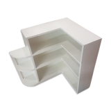 Étagère d'angle en bois blanc ancienne