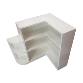 Old white wood corner shelf