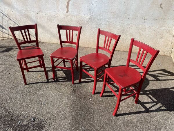 Set de 4 chaises bistrot luterma peintes