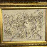 Marble high relief by François Duquesnoy "Putti, garlands and flowers" Paris, 1892