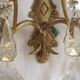 Grande paire d'appliques murales françaises vintage en bronze avec cristaux assortis 5514