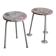 Set of 2 grey workshop stools in wood and metal, 1970s, industrial style.