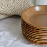 11 assiettes en grès moucheté brenne grès de france