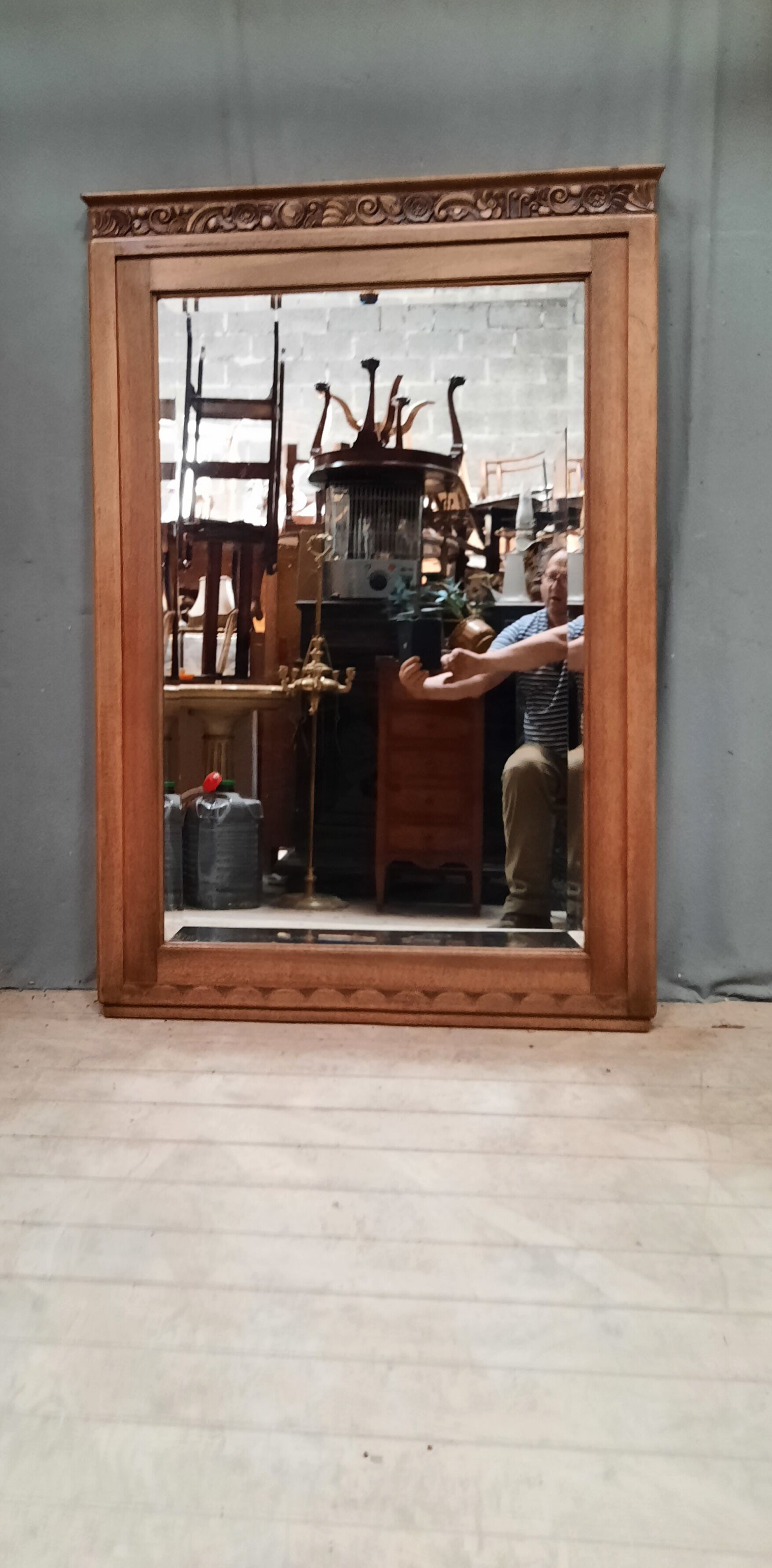 Art Deco mirror wooden surround