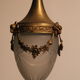 Shell chandelier 1900, frosted glass engraved and bronze