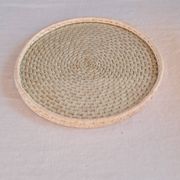 Varnished rattan tray