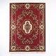 Persian oriental rug with medallion and floral pattern in red tones 225 x 165 cm