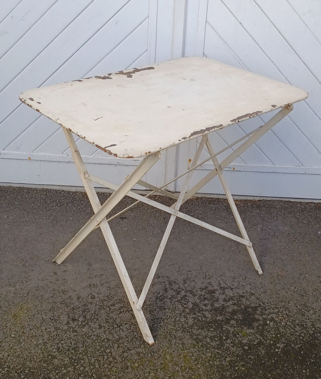 Old wrought iron garden table