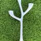 Organic candle holder in brushed aluminum, 3 branches, 1970