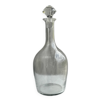 Très grande carafe en verre à décanter avec bouchon toupie H36