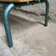Vintage wood kindergarten bench and tubular structure in Long lacquered metal. 2m / High. 25 cm