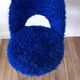 Chair in royal blue moumoute and brass legs 60s