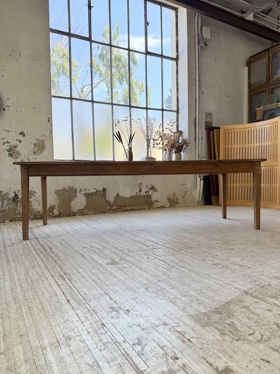 50s pine and oak farmhouse table 2.5m