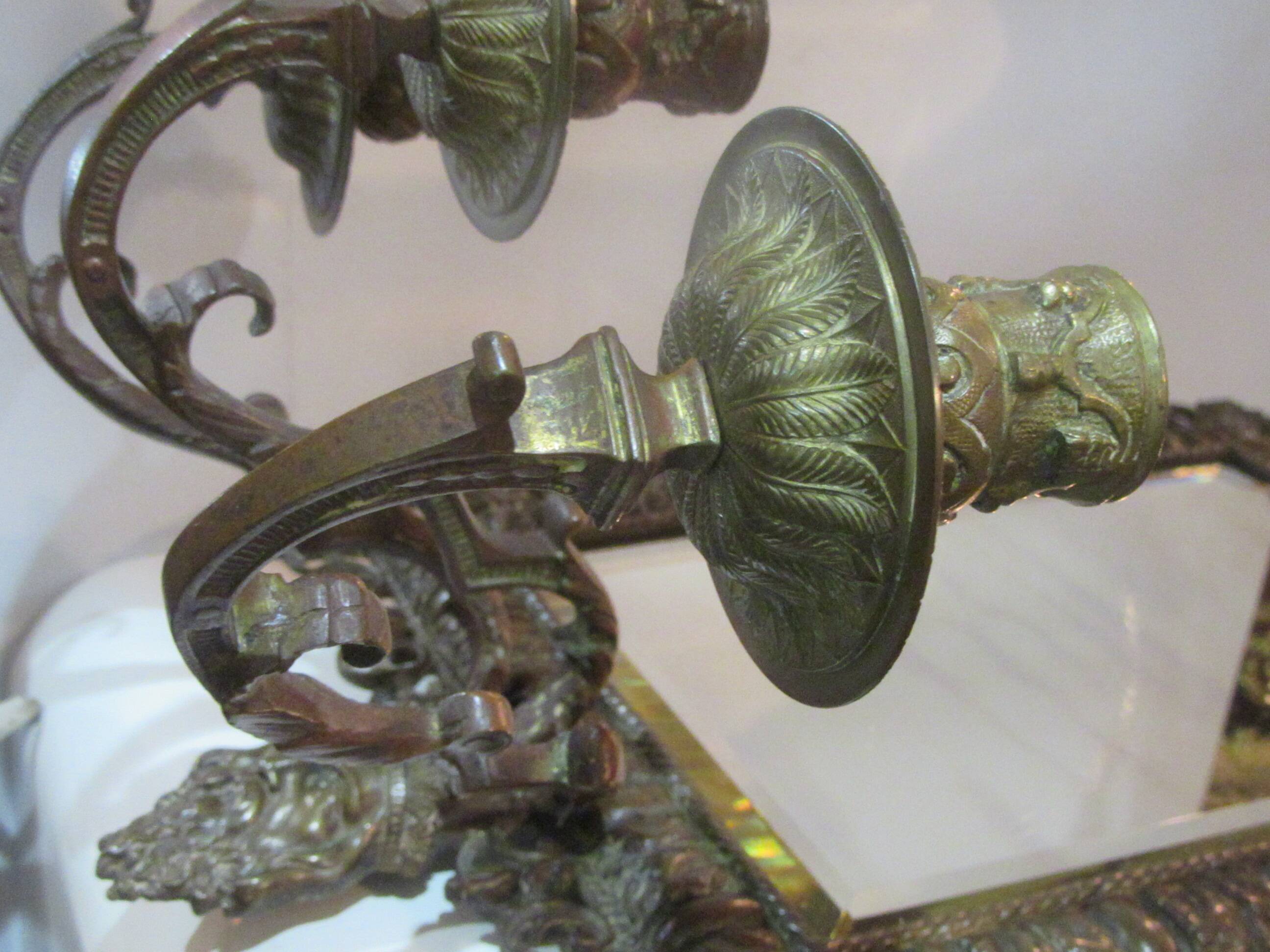 Bronze candle holder mirror