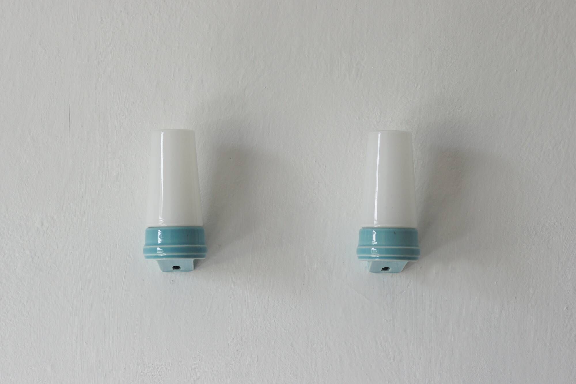 Ceramic Wall Sconces by Sigvard Bernadotte for Ifö, Sweden, 1960s, Set of 2